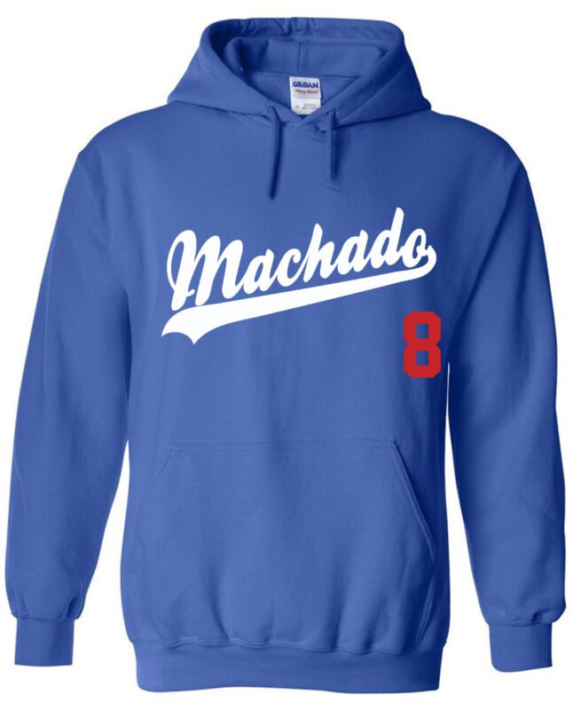 Manny-Machado-Los-Angeles-Dodgers-Logo-Hooded-Sweatshirt-Unisex-Hoodie Manny Machado Los Angeles Dodgers "Logo" Hooded Sweatshirt Unisex Hoodie
