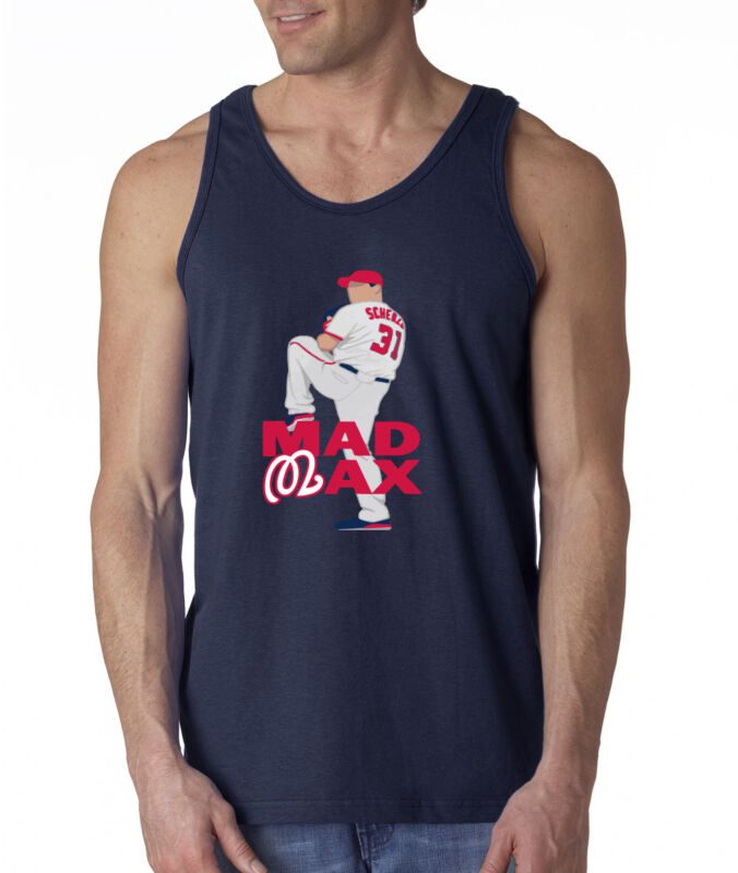 Max-Scherzer-Washington-Nationals-Mad-Max-Pic-Unisex-Tank-Top Max Scherzer Washington Nationals "Mad Max Pic" Unisex Tank Top