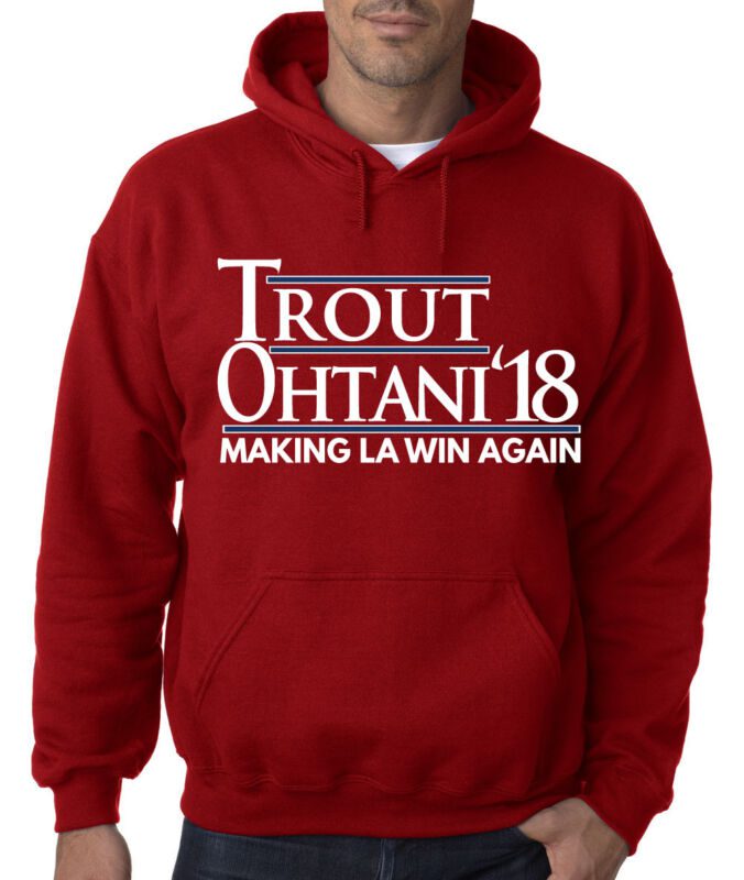 Mike-Trout-Shohei-Ohtani-Los-Angeles-Angels-2018-Hoodie-Hooded-Sweatshirt Mike Trout Shohei Ohtani Los Angeles Angels "2018" Hoodie Hooded Sweatshirt