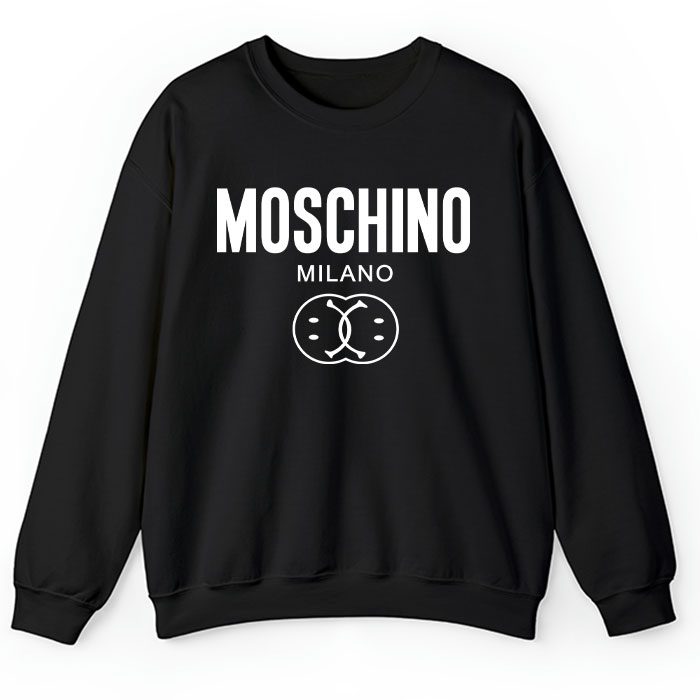 Moschino-Double-Smile-Logo-Crewneck-Sweatshirt-CSTB0908 Moschino Double Smile Logo Crewneck Sweatshirt CSTB0908