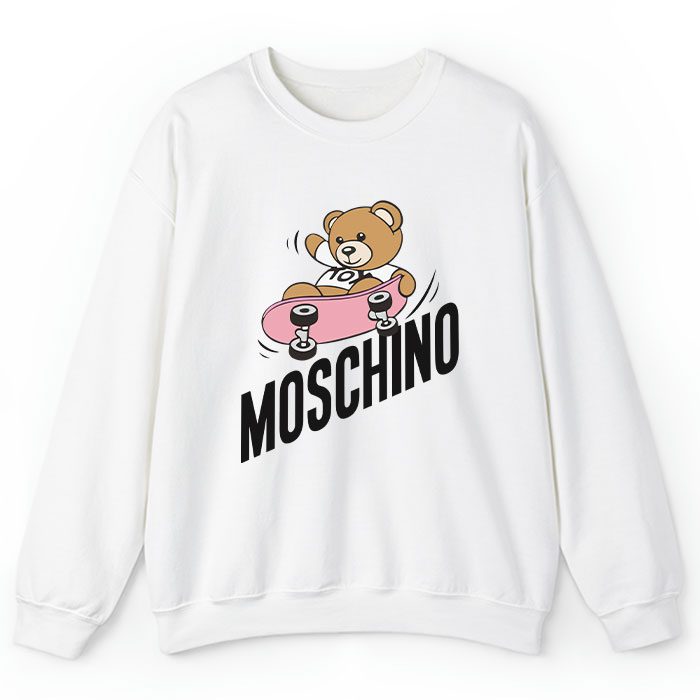 Moschino-Skater-Teddy-Bear-Crewneck-Sweatshirt-CSTB0918 Moschino Skater Teddy Bear Crewneck Sweatshirt CSTB0918