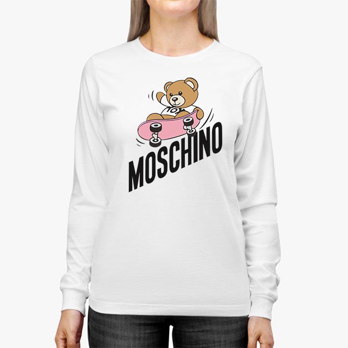 Moschino-Skater-Teddy-Bear-Kid-Tee-Unisex-Longsleeve-Shirt-LTB0899-2