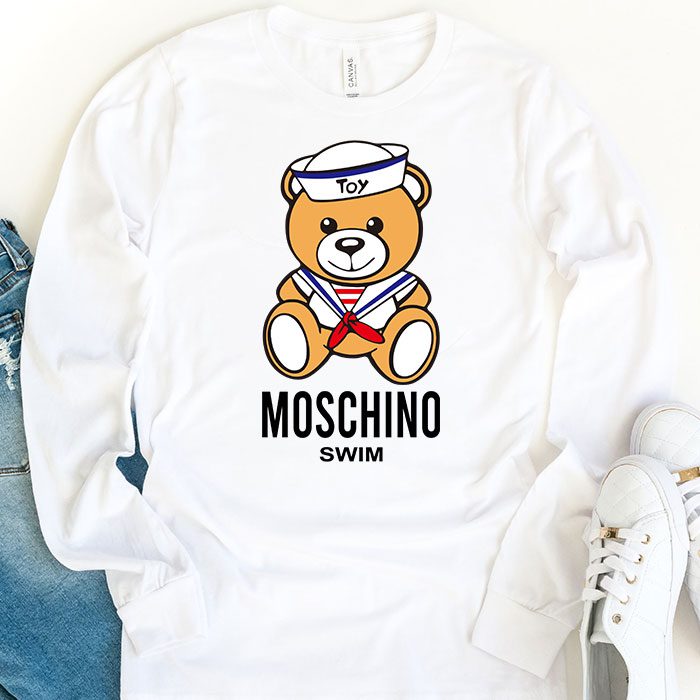 Moschino-Swim-Teddy-Bear-Kid-Tee-Unisex-Longsleeve-Shirt-LTB0894-1
