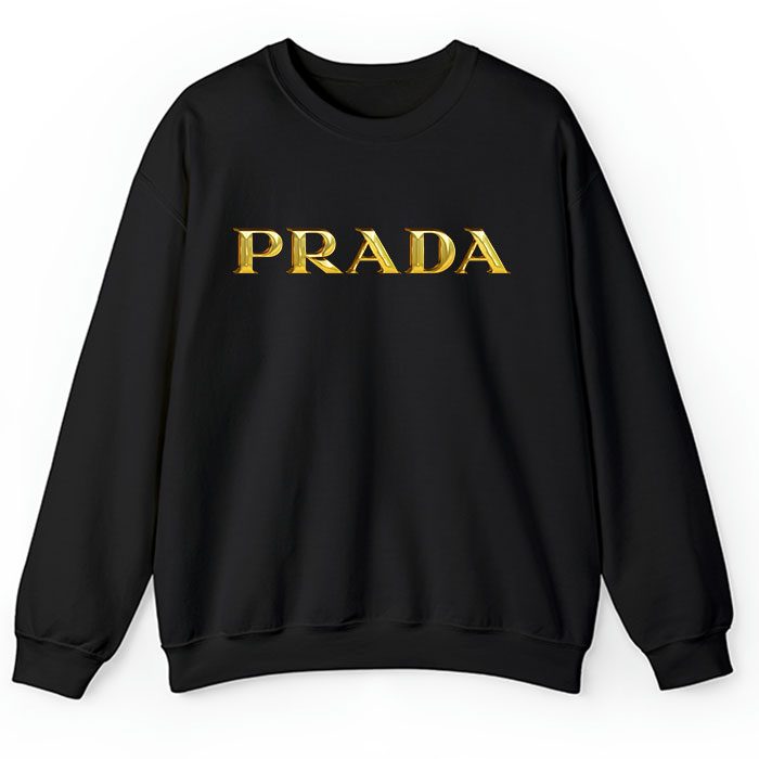Prada-Gold-Logo-Luxury-Crewneck-Sweatshirt-CSTB0661 Prada Gold Logo Luxury Crewneck Sweatshirt CSTB0661