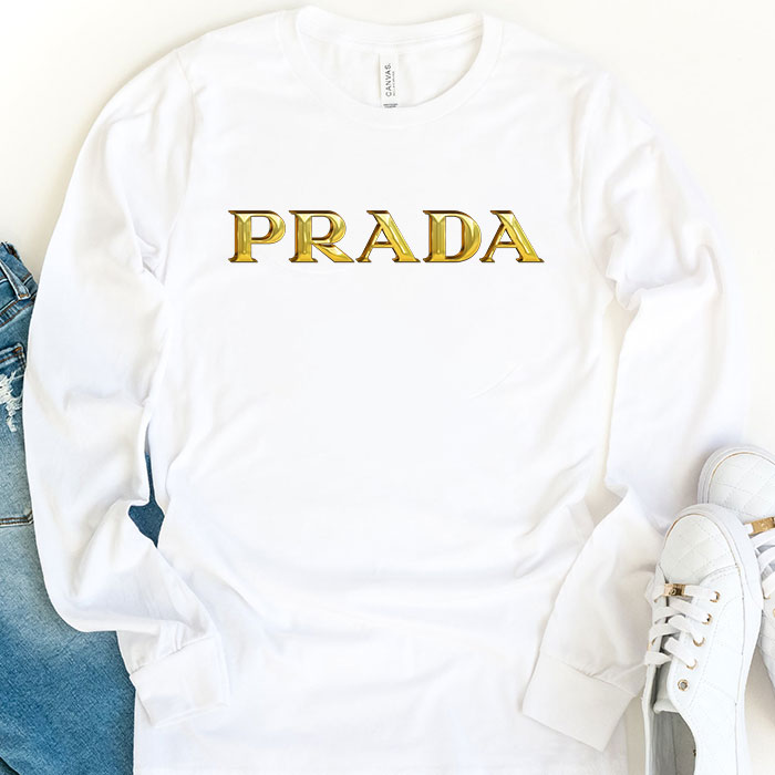 Prada-Gold-Logo-Luxury-Kid-Tee-Unisex-Longsleeve-Shirt-LTB0597-1