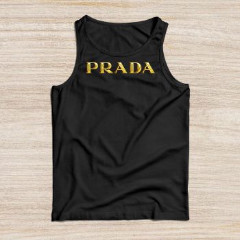 Prada Gold Logo Luxury Unisex Tank Top TTTB0738