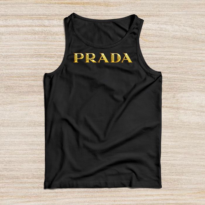 Prada-Gold-Logo-Luxury-Unisex-Tank-Top-TTTB597 Prada Gold Logo Luxury Unisex Tank Top TTTB0738