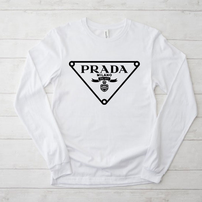 Prada-Logo-Luxury-Kid-Tee-Unisex-Longsleeve-Shirt-LTB0588 Prada Logo Luxury Kid Tee Unisex Longsleeve Shirt LTB0588