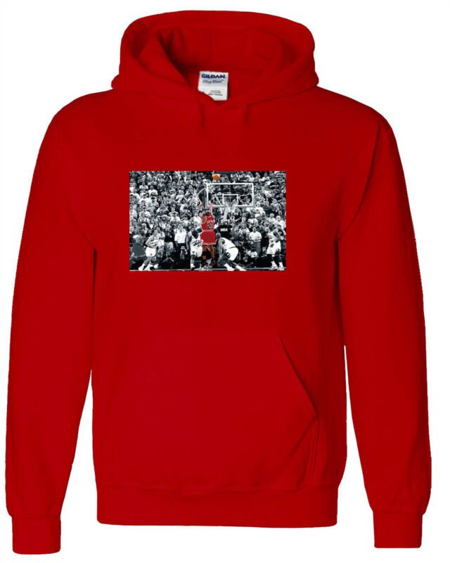 Red-Michael-Jordan-Chicago-The-Shot-Hooded-Sweatshirt-Unisex-Hoodie Red Michael Jordan Chicago "The Shot" Hooded Sweatshirt Unisex Hoodie
