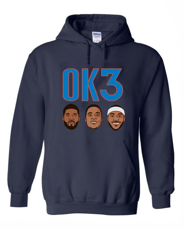 Russell-Westbrook-Carmelo-Anthony-Oklahoma-City-Ok3-Hoodie-Hooded-Sweatshirt Russell Westbrook Carmelo Anthony Oklahoma City "Ok3" Hoodie Hooded Sweatshirt