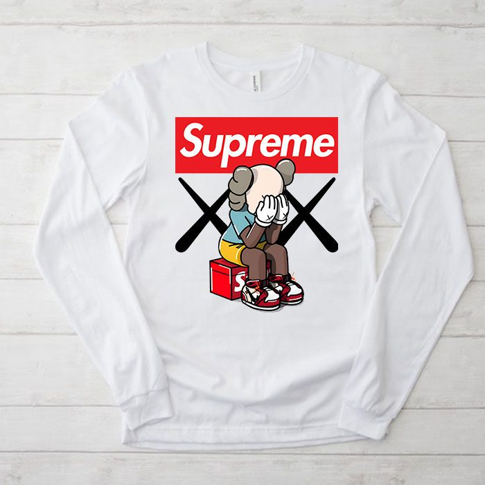 Supreme-x-Kaws-Bearbrick-Kid-Tee-Unisex-Longsleeve-Shirt-LTB0949 Supreme x Kaws Bearbrick Kid Tee Unisex Longsleeve Shirt LTB0949