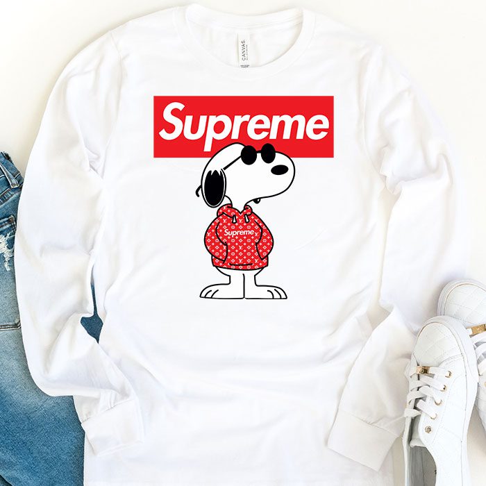 Supreme-x-Louis-Vuitton-Snoppy-Kid-Tee-Unisex-Longsleeve-Shirt-LTB0940-1