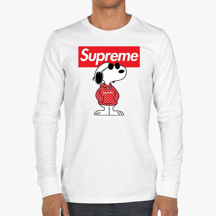 Supreme-x-Louis-Vuitton-Snoppy-Kid-Tee-Unisex-Longsleeve-Shirt-LTB0940-3
