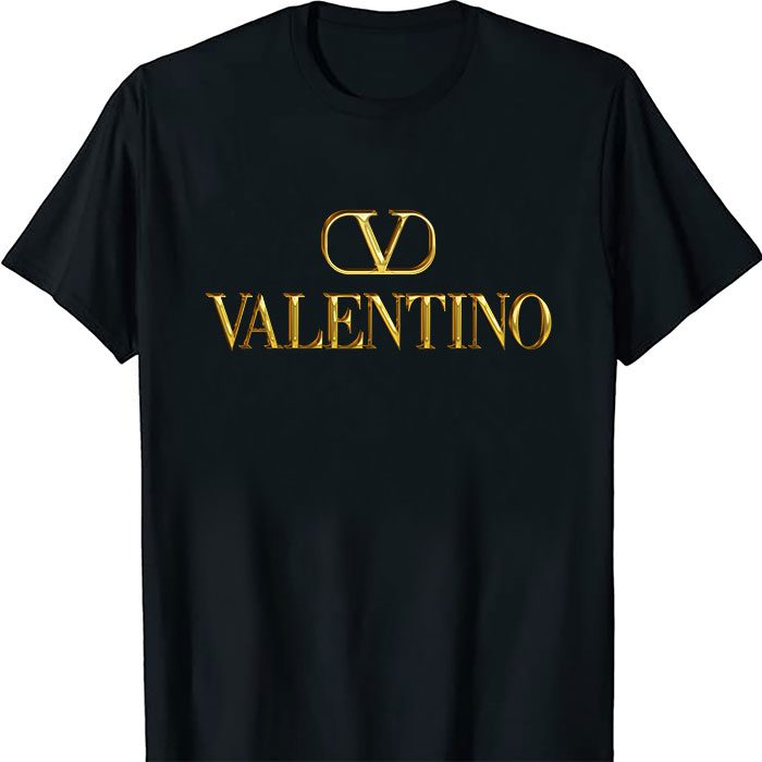 Valentino-Gold-Logo-Luxury-Unisex-T-Shirt-TTB1578 Valentino Gold Logo Luxury Unisex T-Shirt TTB1578