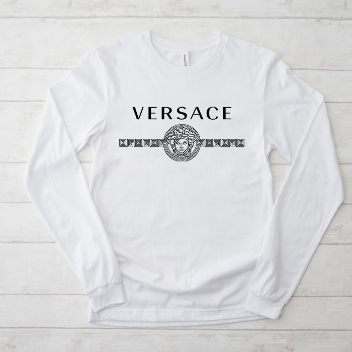Versace-Medusa-Luxury-Logo-Kid-Tee-Unisex-Longsleeve-Shirt-LTB0639 Versace Medusa Luxury Logo Kid Tee Unisex Longsleeve Shirt LTB0639