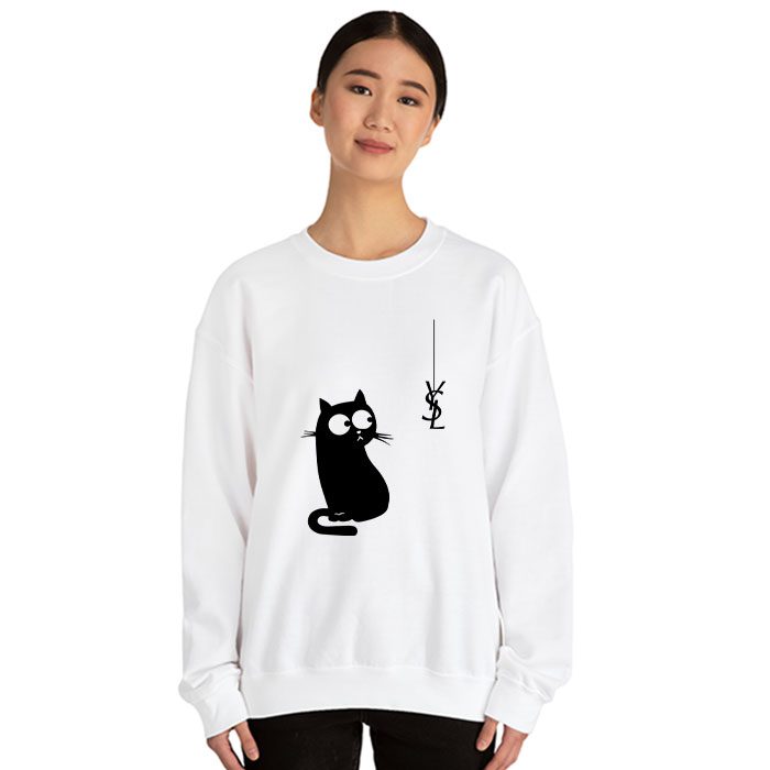 Yves-Saint-Laurent-Logo-Luxury-Black-Kitten-Crewneck-Sweatshirt-CSTB0709-1