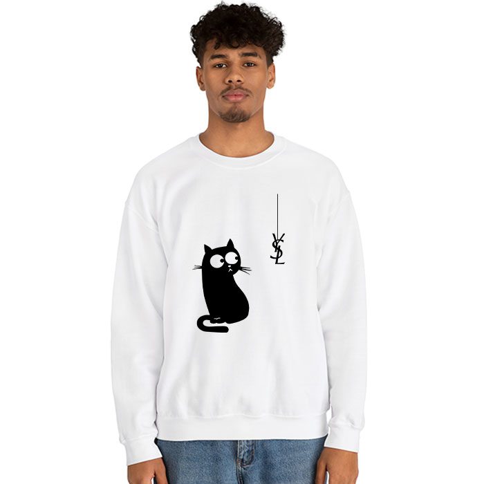Yves-Saint-Laurent-Logo-Luxury-Black-Kitten-Crewneck-Sweatshirt-CSTB0709-2