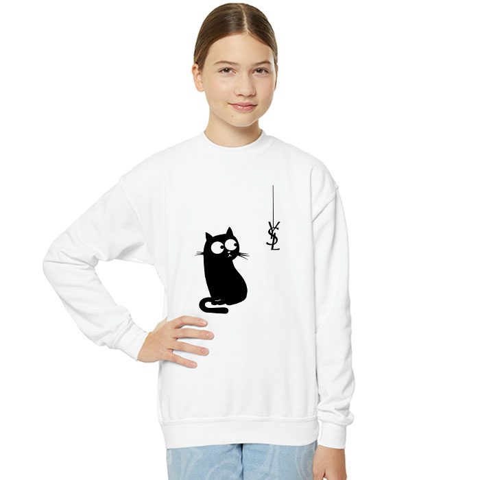 Yves-Saint-Laurent-Logo-Luxury-Black-Kitten-Crewneck-Sweatshirt-CSTB0709-4