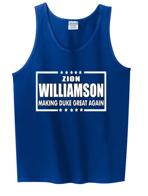 Zion-Williamson-Duke-Blue-Devils-Duke-Great-Again-Unisex-Tank-Top Zion Williamson Duke Blue Devils "Duke Great Again" Unisex Tank Top