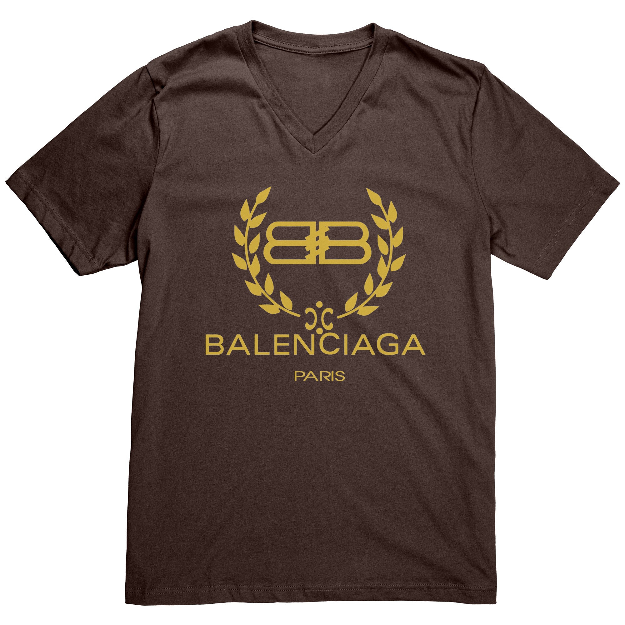 Balenciaga-Logo-Gold-Mens-V-Neck-Shirt-1