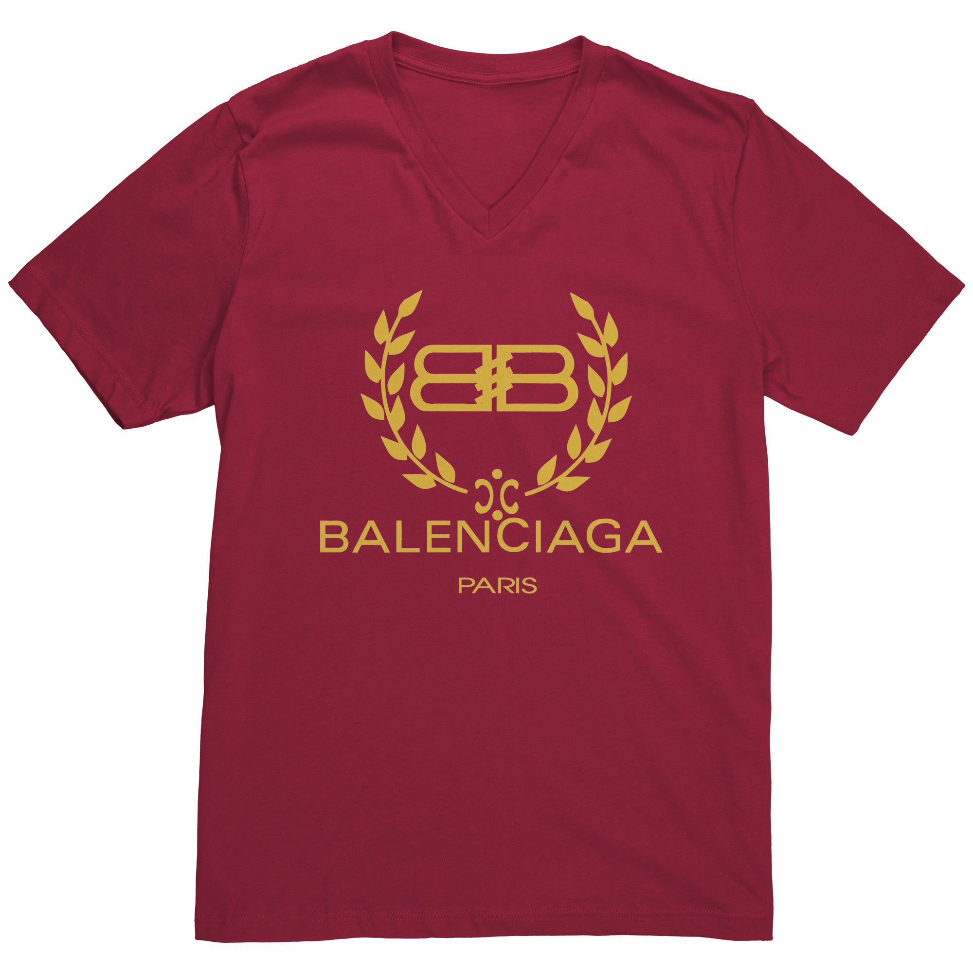 Balenciaga-Logo-Gold-Mens-V-Neck-Shirt-2