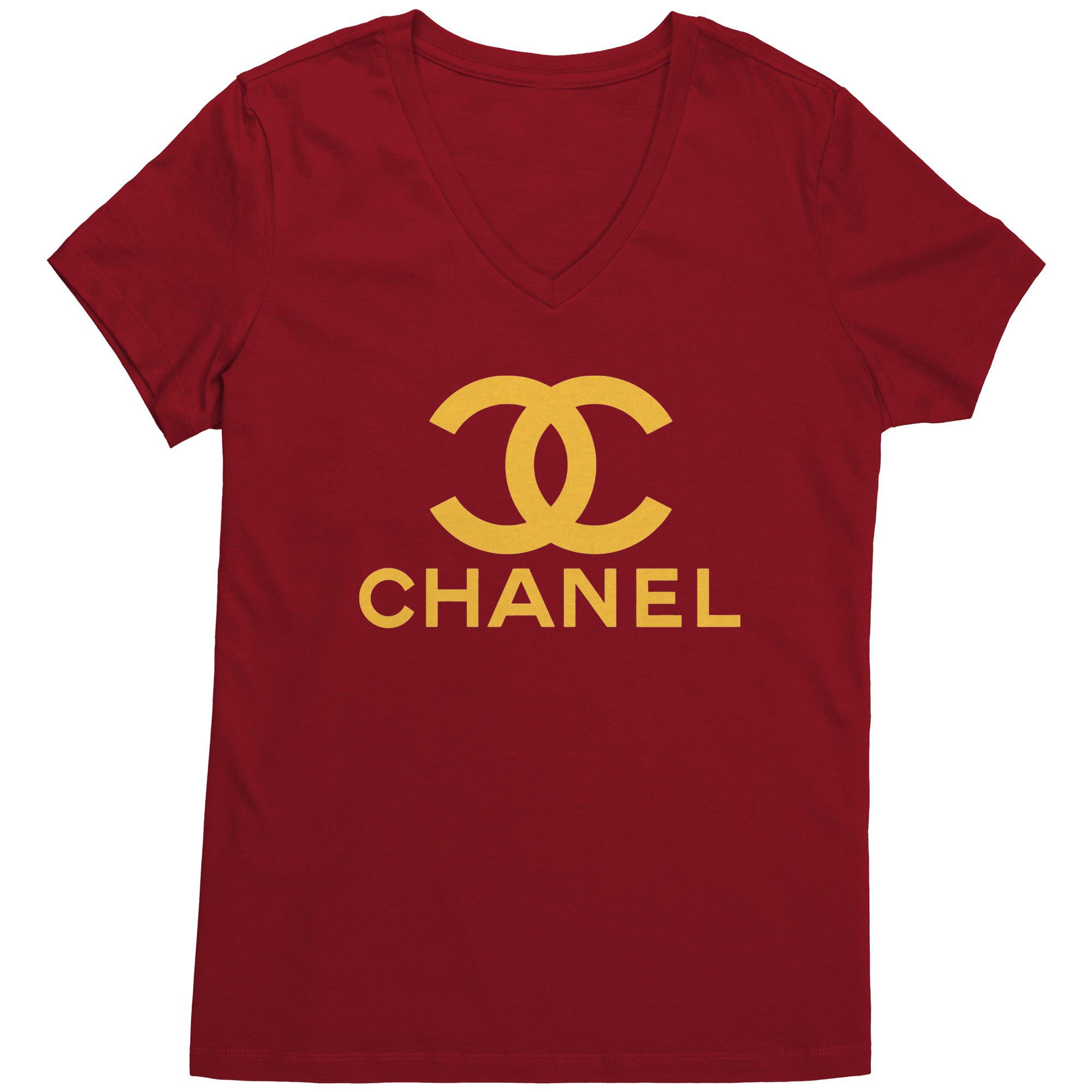 CoCo-Chanel-Logo-Womens-V-Neck-Shirt-2