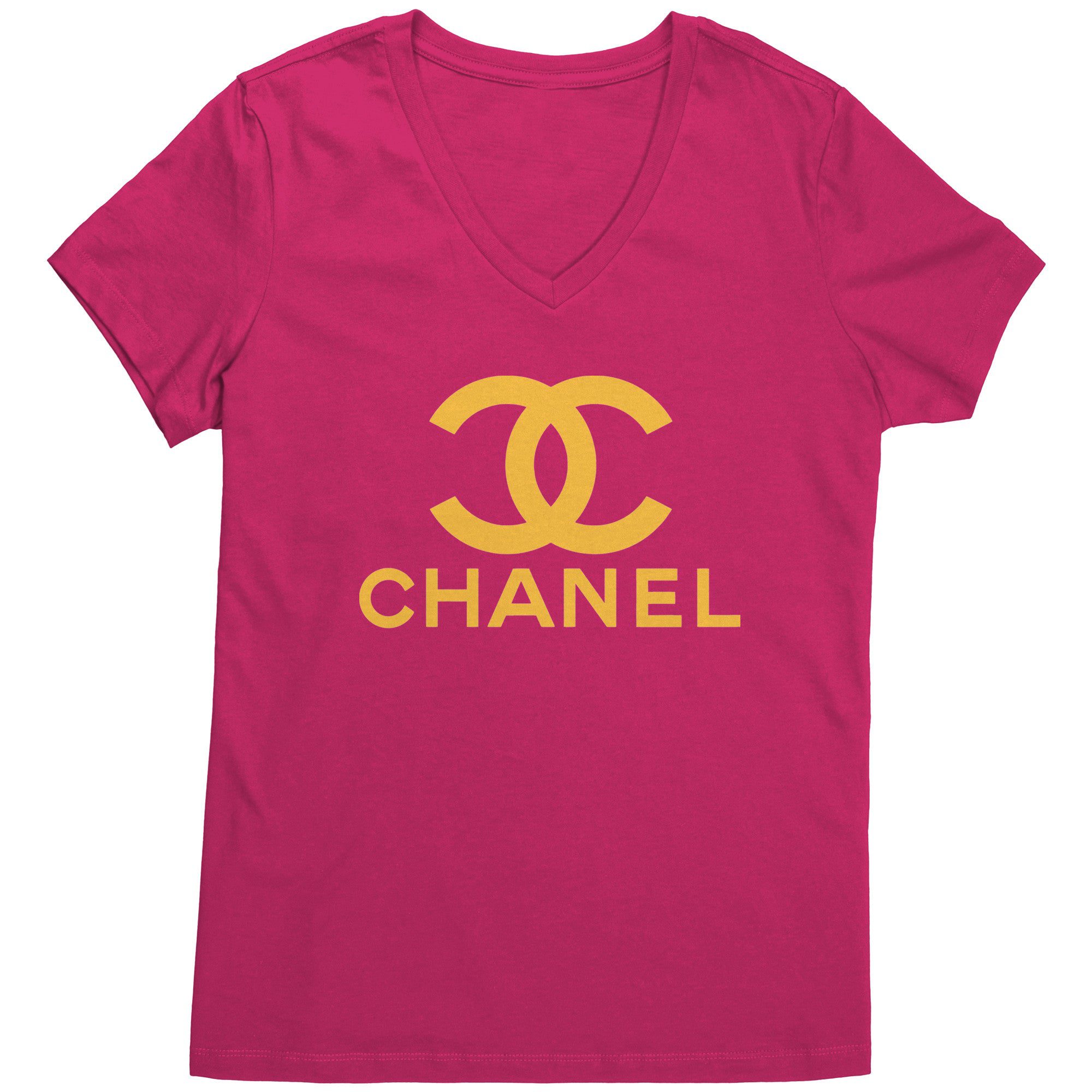 CoCo-Chanel-Logo-Womens-V-Neck-Shirt-3