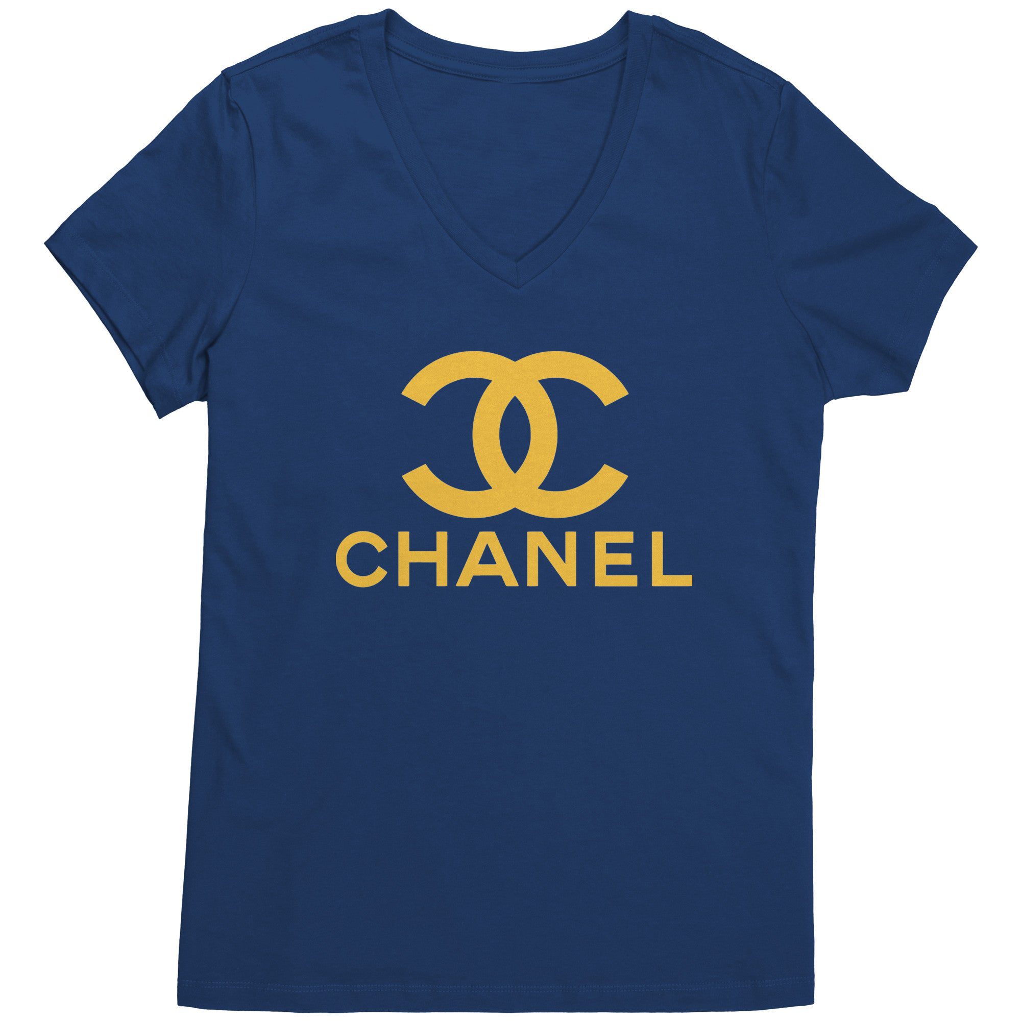 CoCo-Chanel-Logo-Womens-V-Neck-Shirt-4