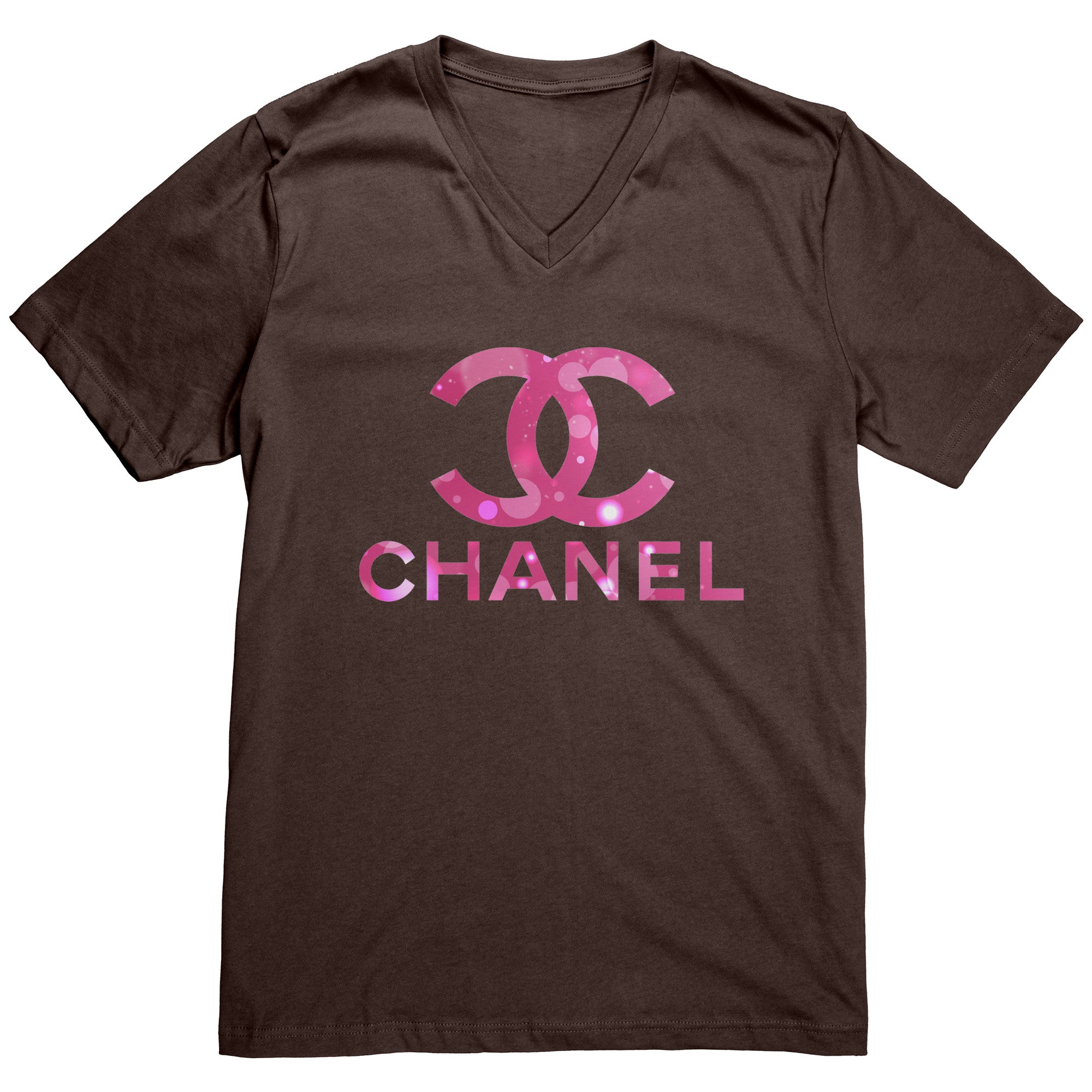 Coco-Chanel-Logo-Pink-Mens-V-Neck-Shirt-1
