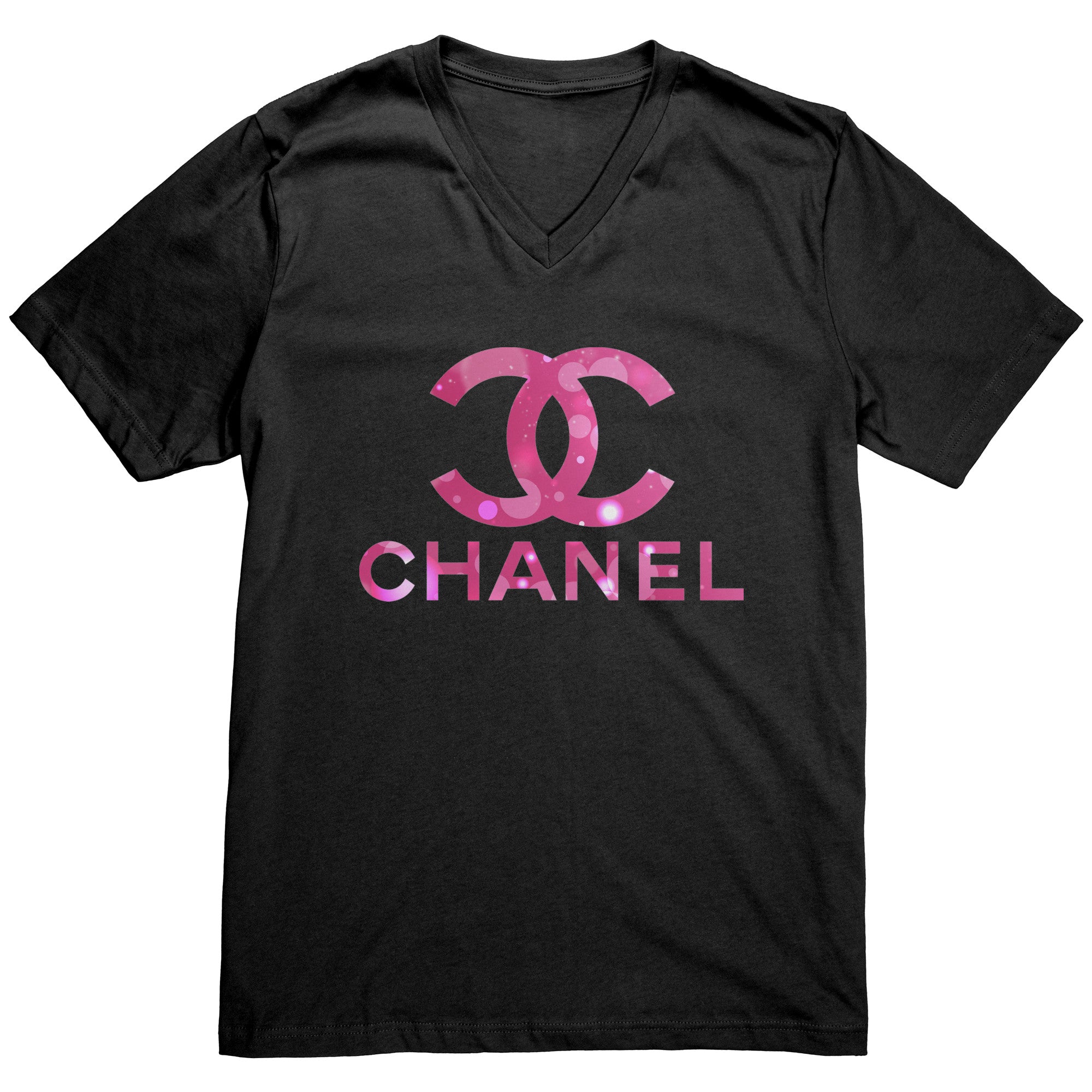 Coco-Chanel-Logo-Pink-Mens-V-Neck-Shirt-2