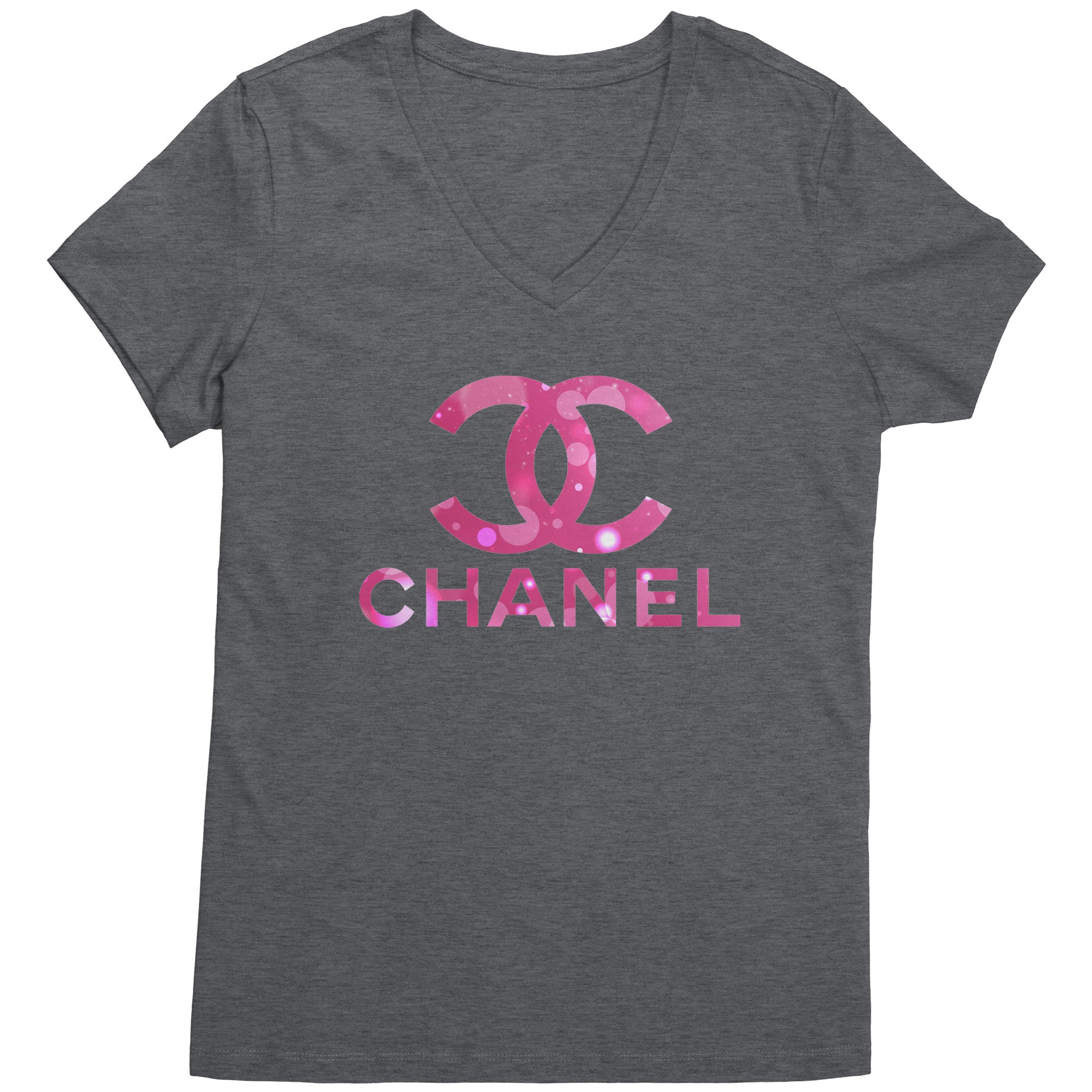 Coco-Chanel-Logo-Pink-Womens-V-Neck-Shirt-4