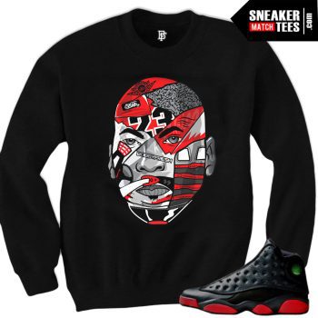 Dirty Bred 13S Matching Crewneck Sweatshirt Mj Collage In Black Crewneck Sweatshirt