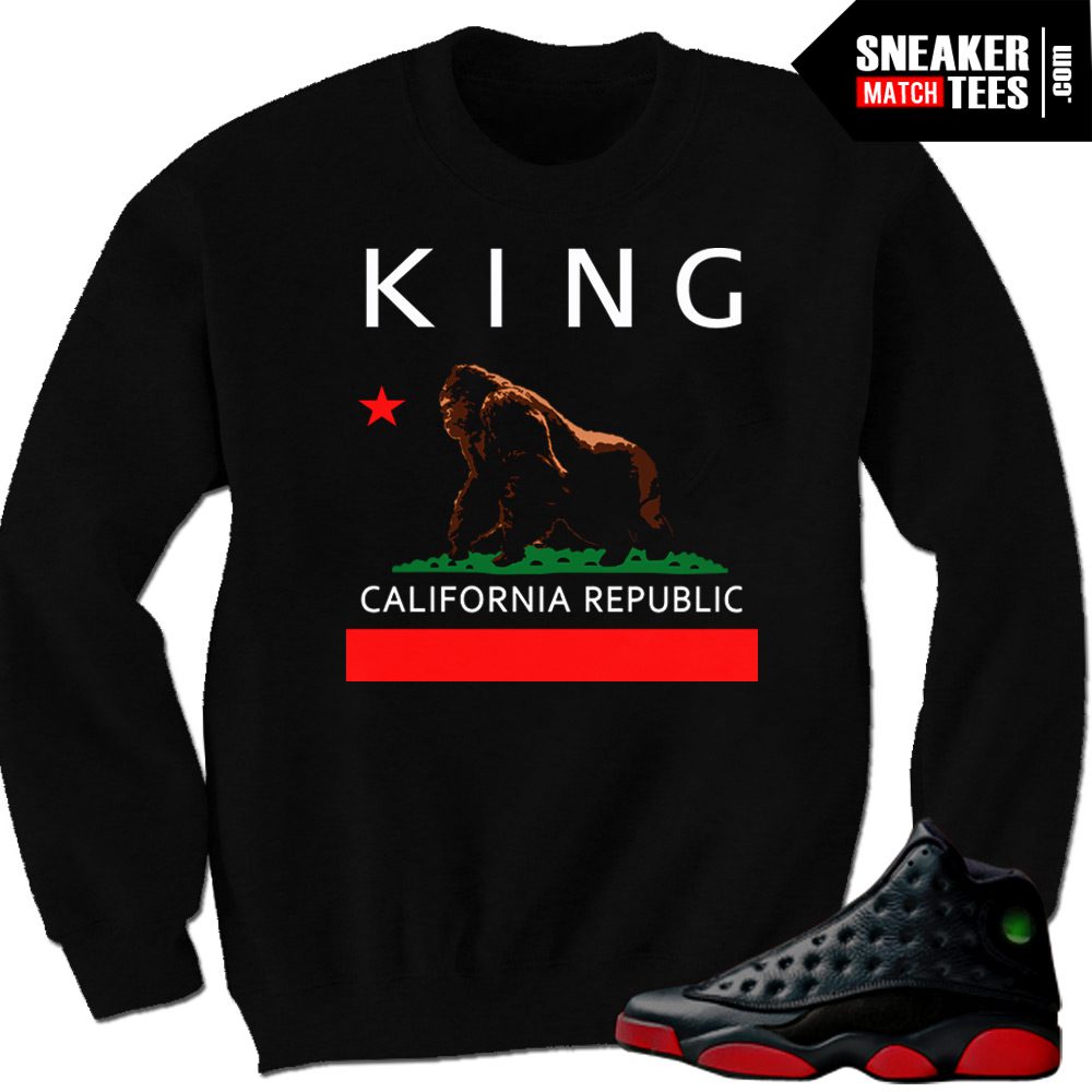 Dirty-Breds-13-Matching-Sneaker-Tees-Cali-King-Crewneck-Sweater-Black Dirty Breds 13 Matching Sneaker Tees Cali King Crewneck Sweater Black