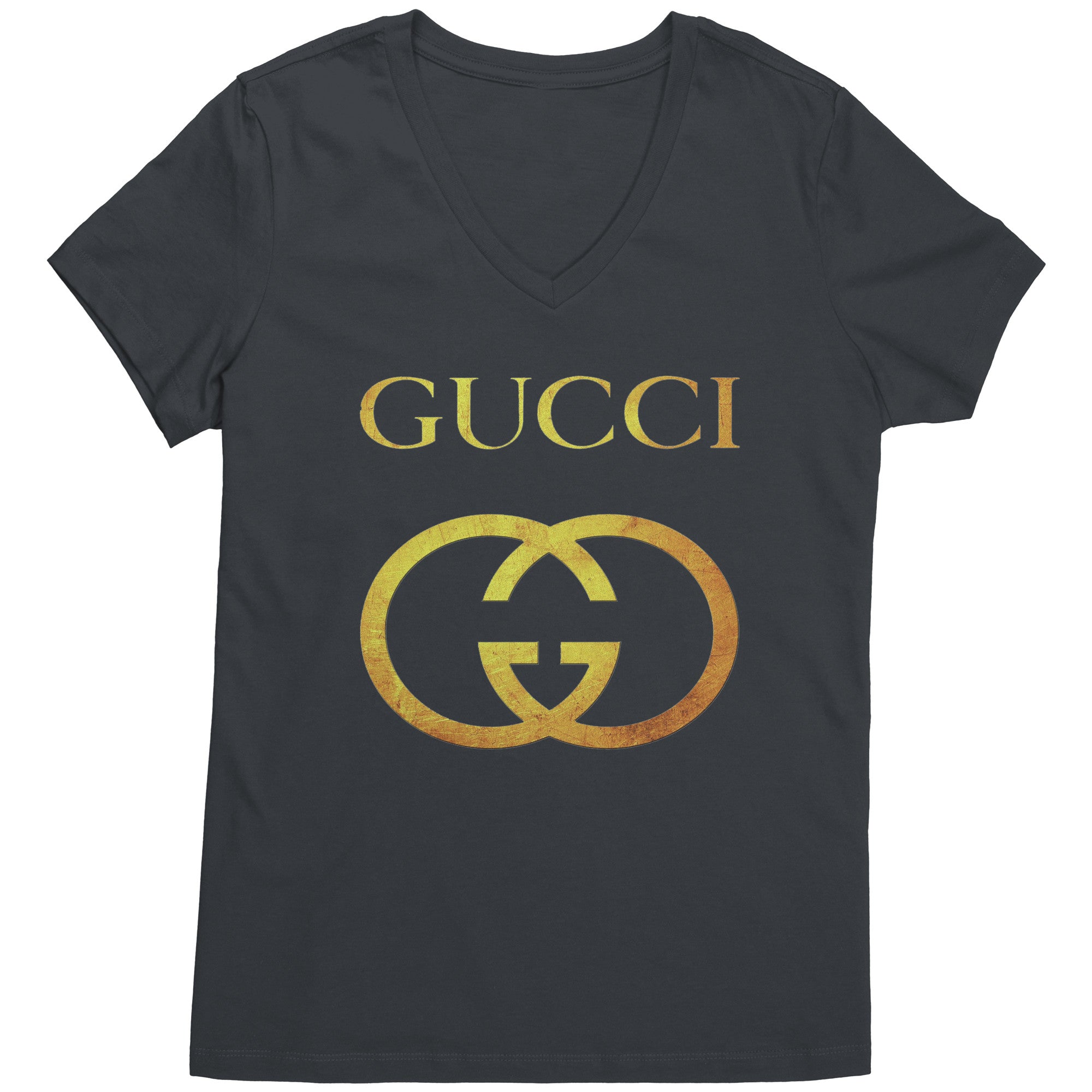 Gucci-Gold-Logo-Womens-V-Neck-Shirt-1