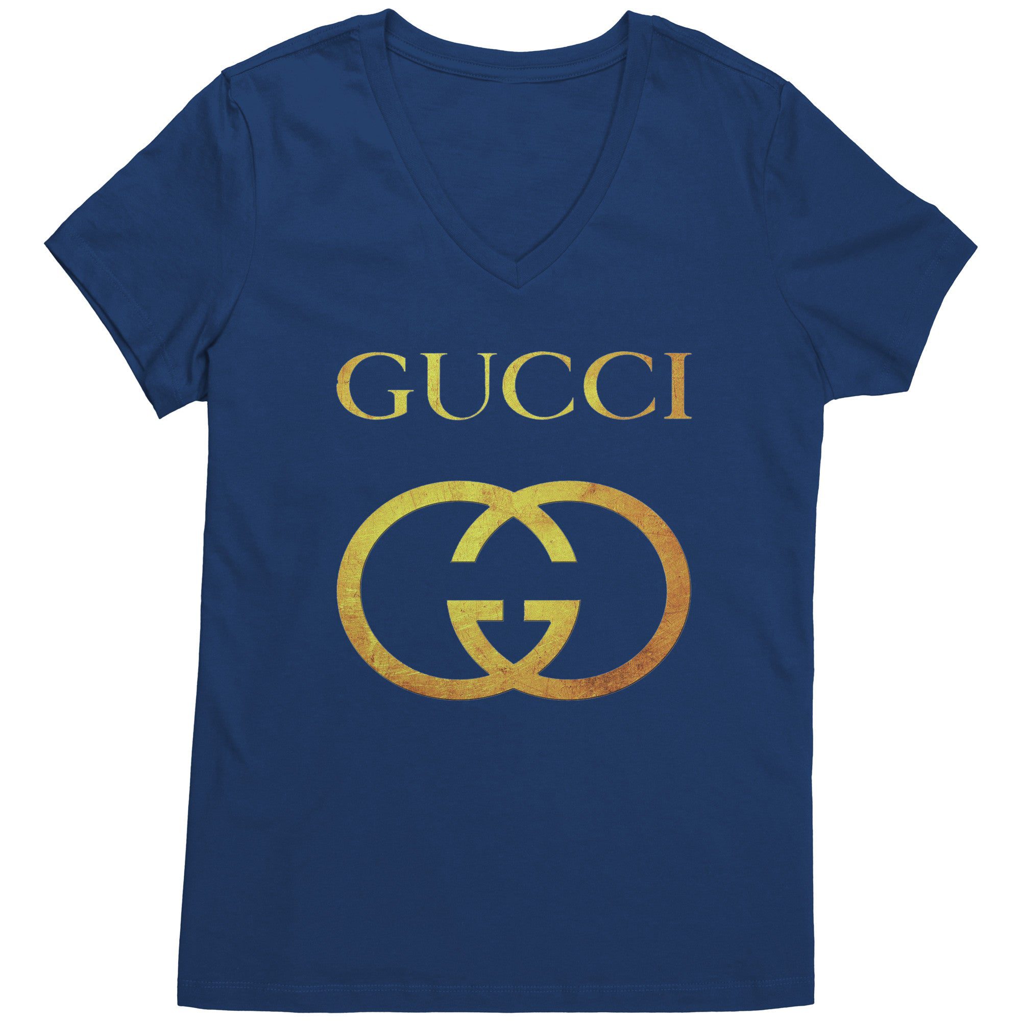 Gucci-Gold-Logo-Womens-V-Neck-Shirt-4