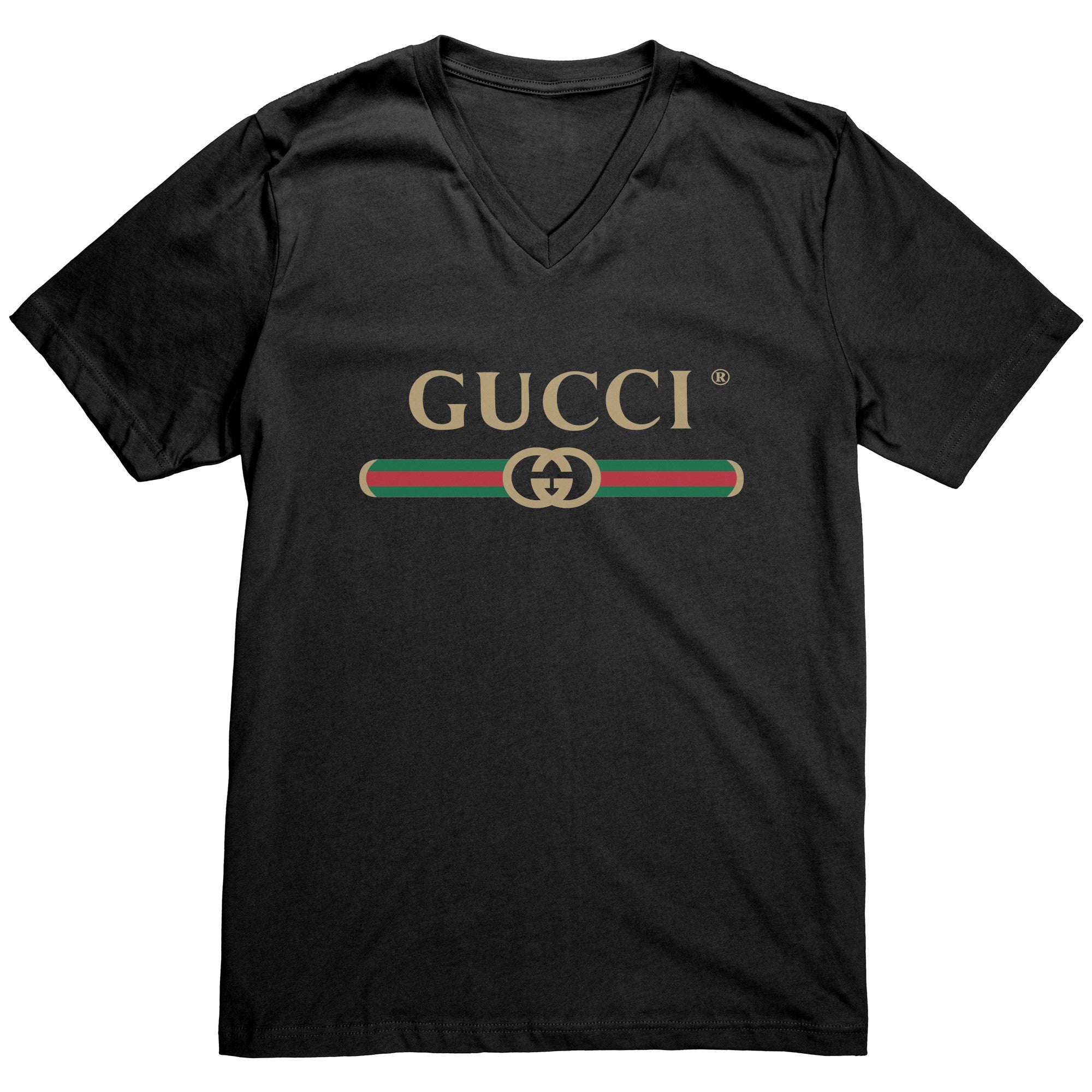 Gucci-Logo-2024-Mens-V-Neck-Shirt Gucci Logo 2024 Mens V-Neck Shirt