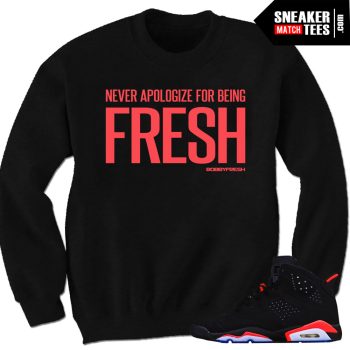Infrared 6S Matching Crewneck Sweatshirt Not Sorry Crewneck Sweatshirt Black