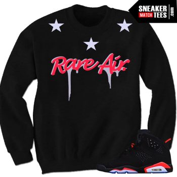Infrared 6S Matching Crewneck Sweatshirt Rare Star Crewneck Sweatshirt Black