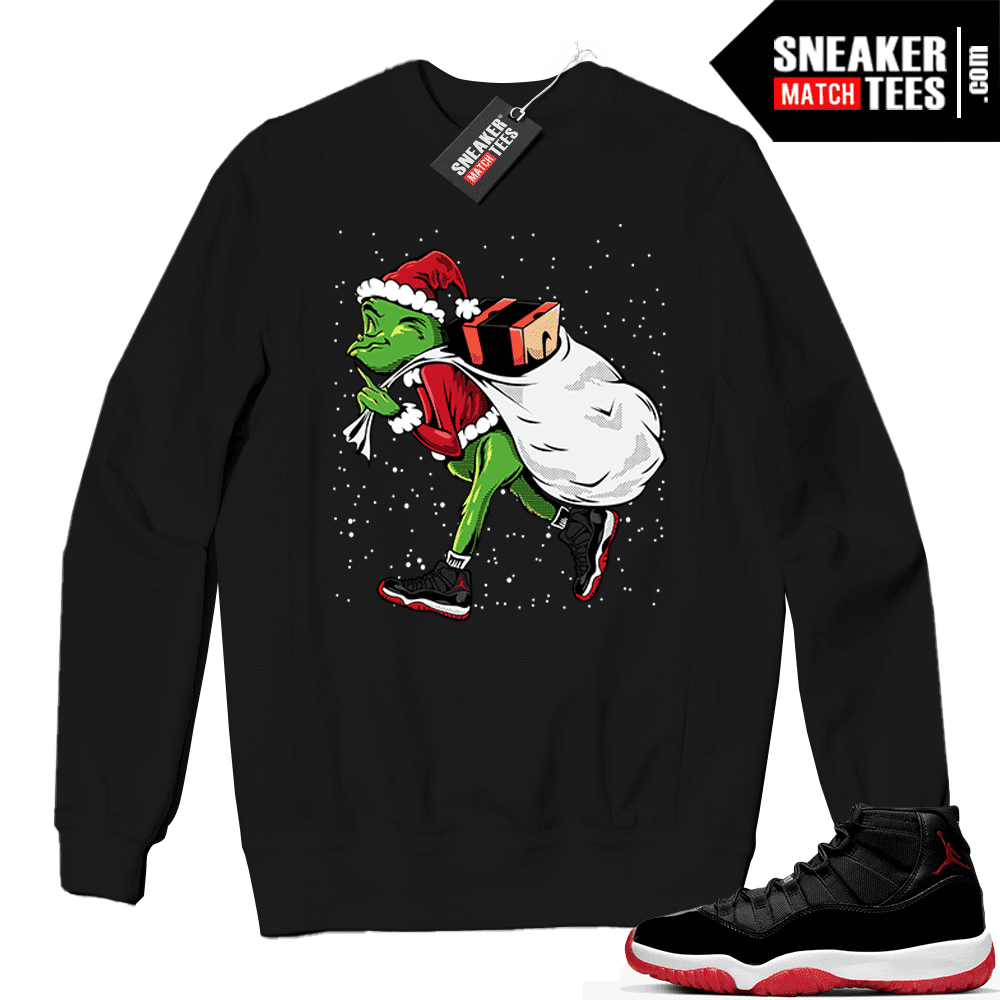 Jordan-11-Bred-Sweatshirts-Black-Sneakerhead-Grinch Jordan 11 Bred Sweatshirts Black Sneakerhead Grinch