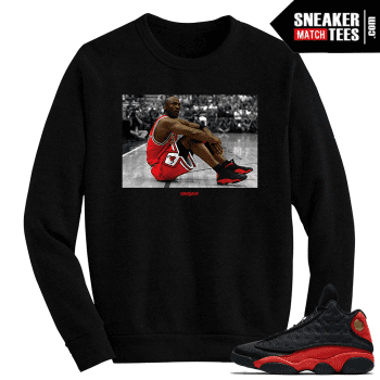 Jordan 13 Bred Mj In The 13S Black Crewneck Sweater