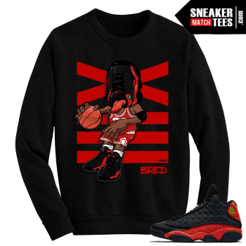 Jordan 13 Bred Sneakerhead Black Crewneck Sweater