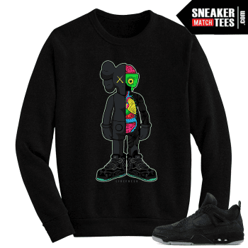 Kaws Jordan 4 Black Crewneck Sweater Live Fresh Kaws