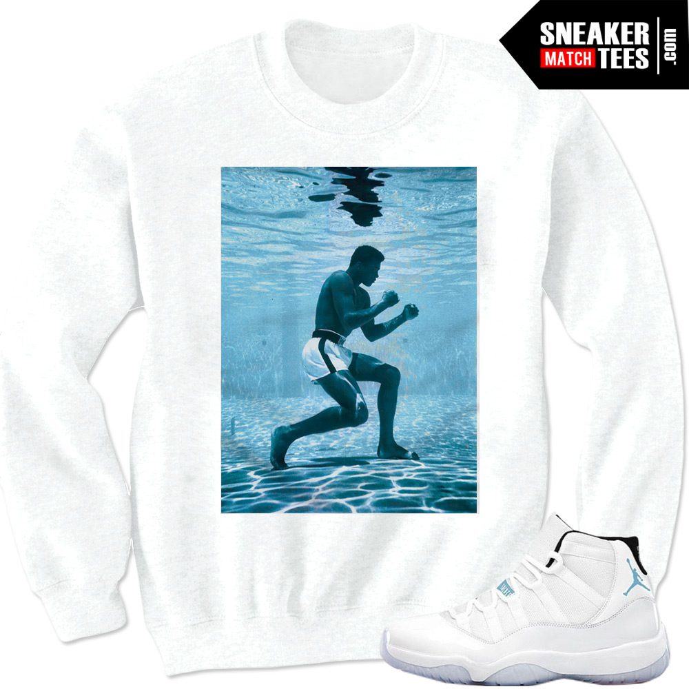 Legend-Blue-11-S-Ali-Legend-In-White-Crewneck-Sweatshirt Legend Blue 11 S Ali Legend In White Crewneck Sweatshirt