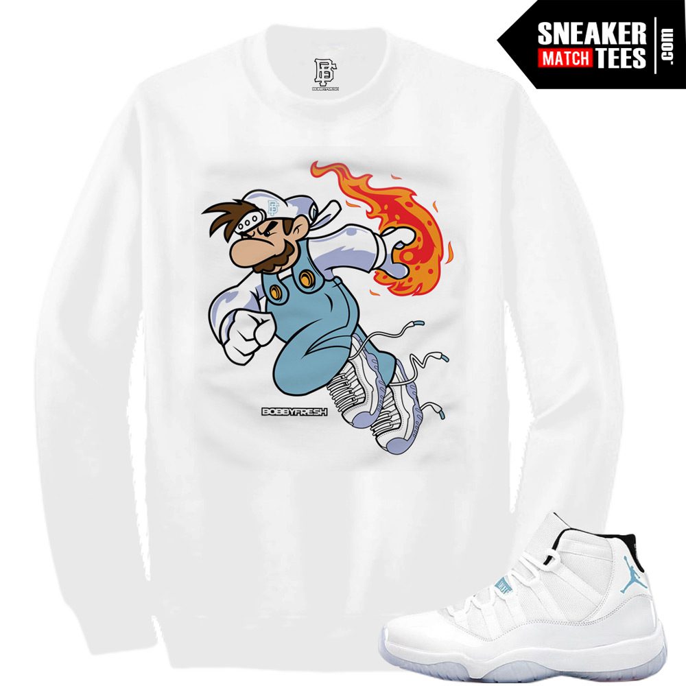 Legend-Blue-11-S-Fireball-In-White-Crewneck-Sweatshirt Legend Blue 11 S Fireball In White Crewneck Sweatshirt