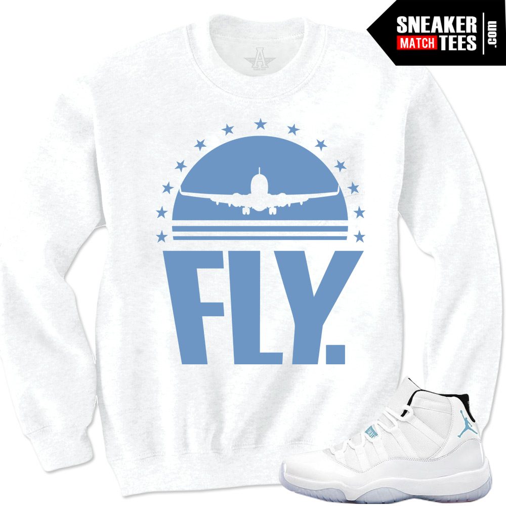 Legend-Blue-11-S-Fly-In-White-Crewneck-Sweatshirt Legend Blue 11 S Fly In White Crewneck Sweatshirt