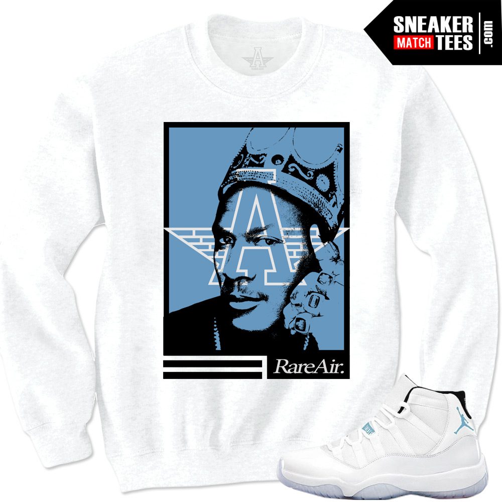 Legend-Blue-11-S-Mj-Six-Rings-In-White-Crewneck-Sweatshirt Legend Blue 11 S Mj Six Rings In White Crewneck Sweatshirt