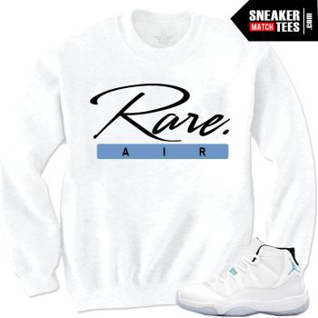 Legend Blue 11 S Rare Script In White Crewneck Sweatshirt