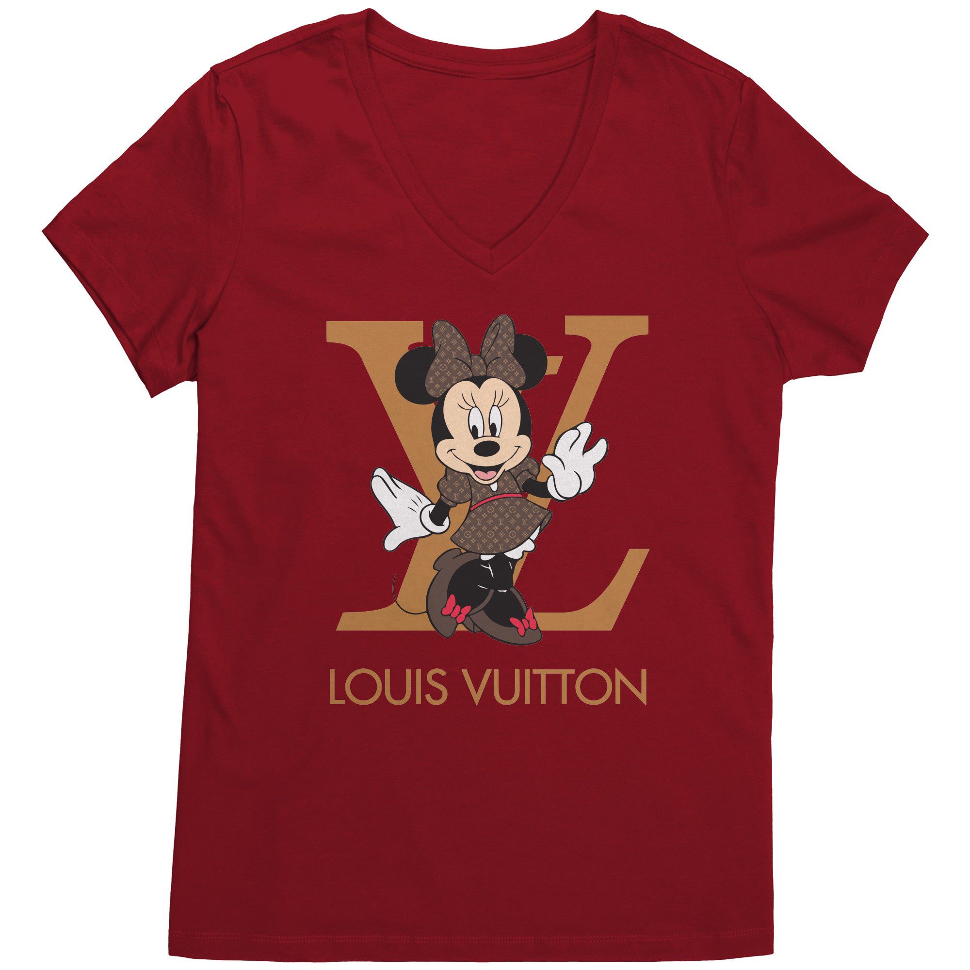 Louis-Vuitton-Minnie-Mouse-Womens-V-Neck-Shirt-1