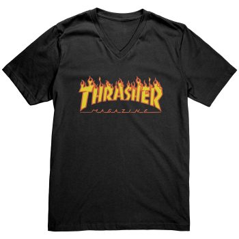 Thrasher Flame Logo Mens V-Neck Shirt