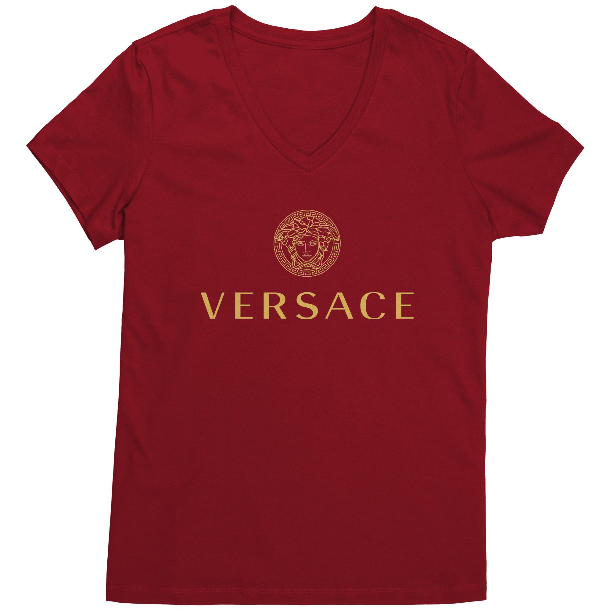 Versace-Gold-Logo-Womens-V-Neck-Shirt-1